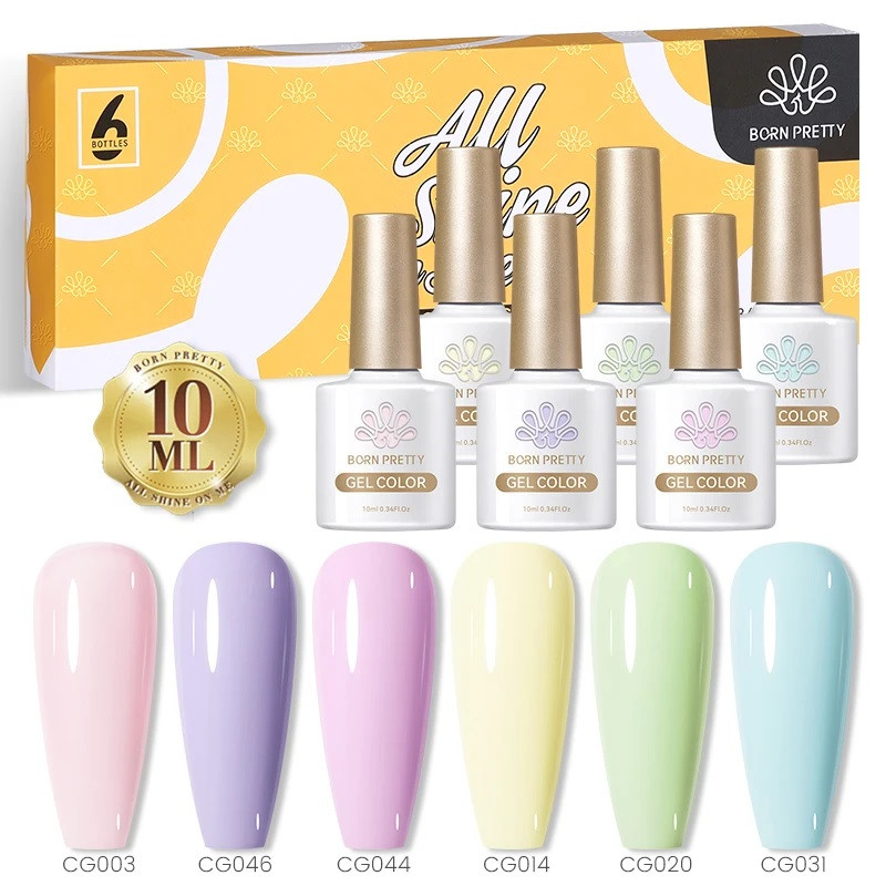 Pastel 6 colors gel polish set 10ml