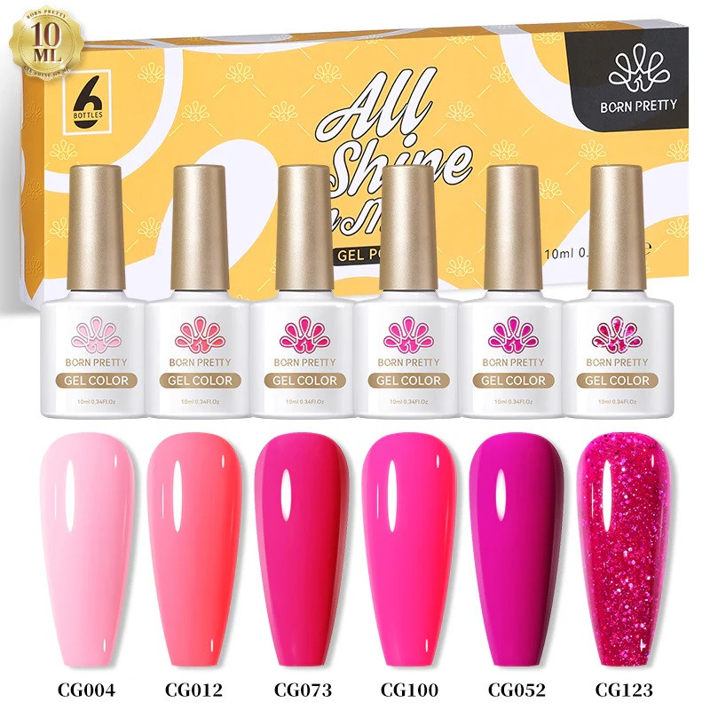 Pink 6 Colors Gel Polish Set 10ml