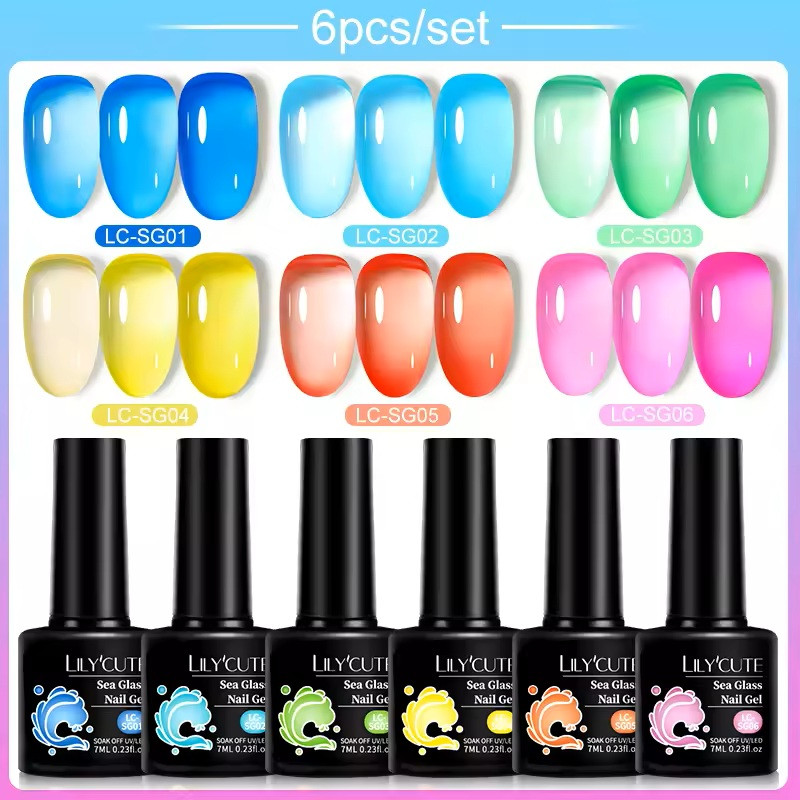 Sea Glass Nail Gel Polish Set (56467_14)