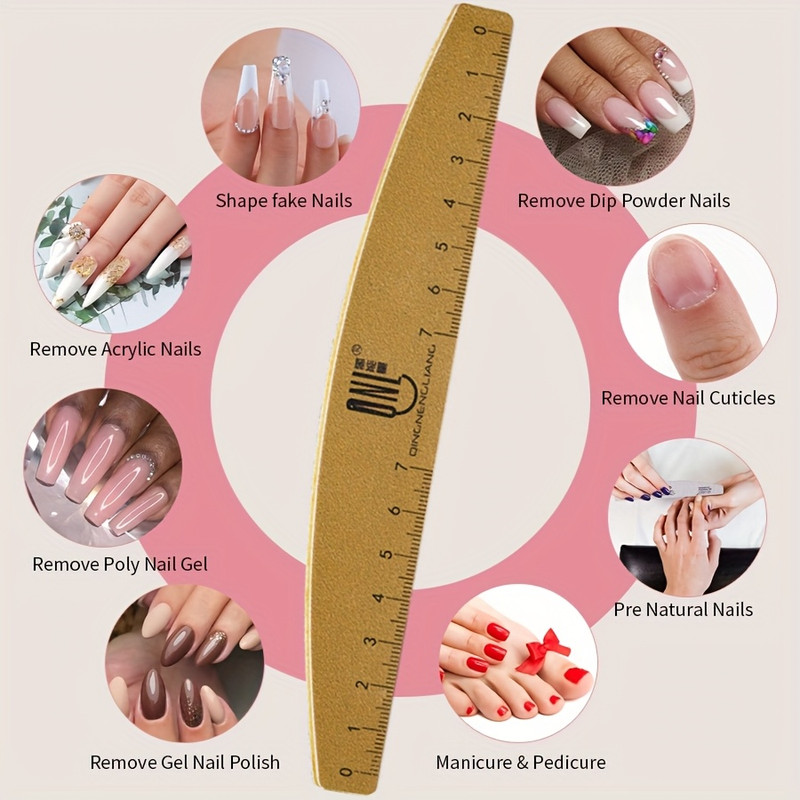 Nail file with Ruler Scale & Shape Templates