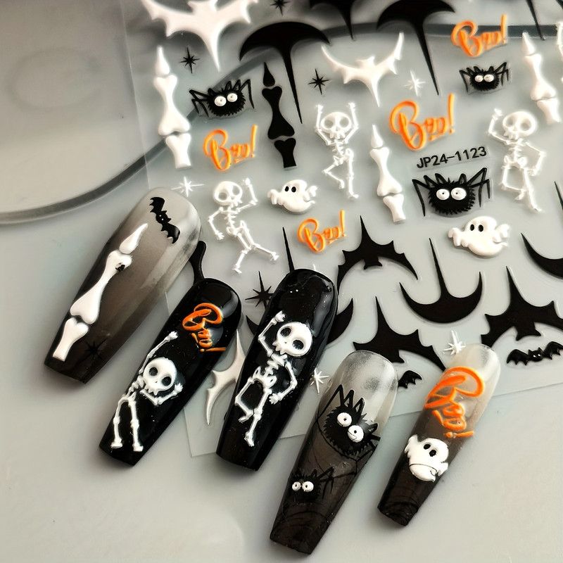 2pcs Halloween 5D Nail Stickers