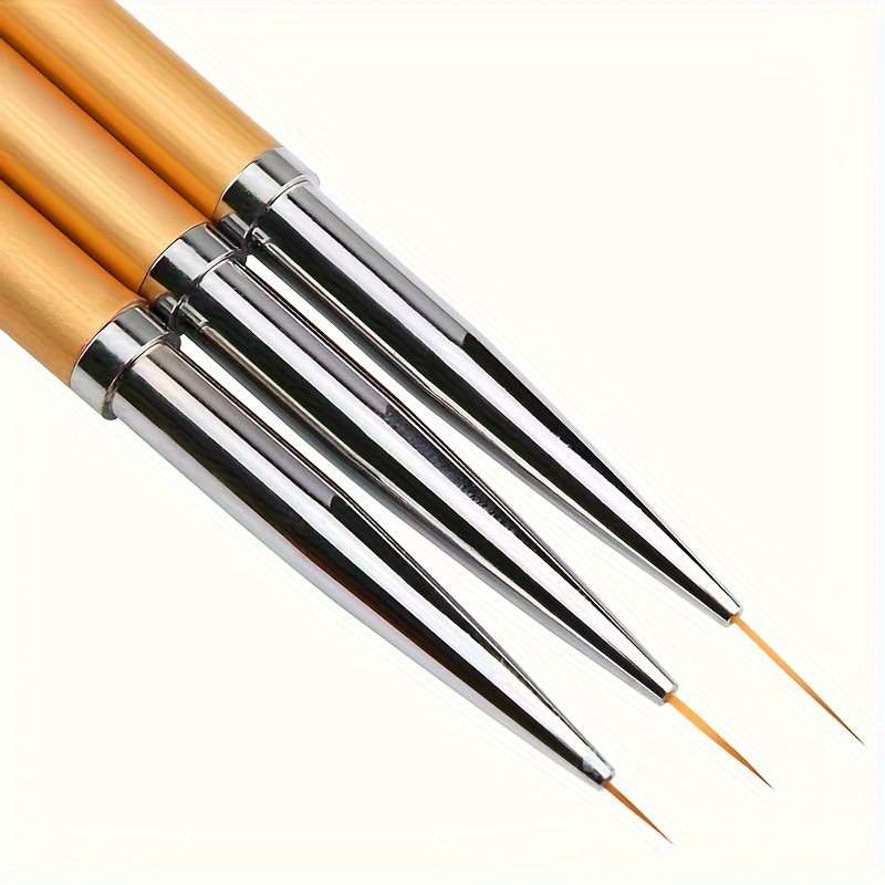 Three Golden Fine-Tip Paintbrushes Set