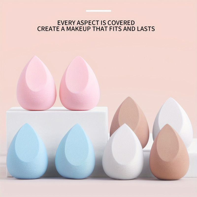 8pcs Large Multi-Color Ultra Soft Makeup Sponges Set