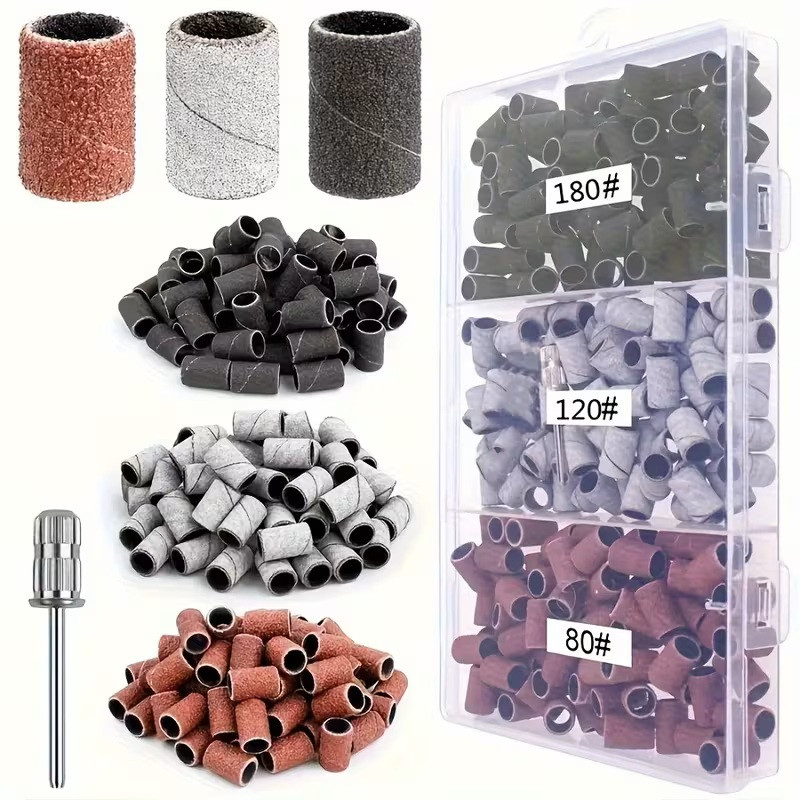 72pcs Nail Drill Sanding Bands Set with Mandrel 3/32”