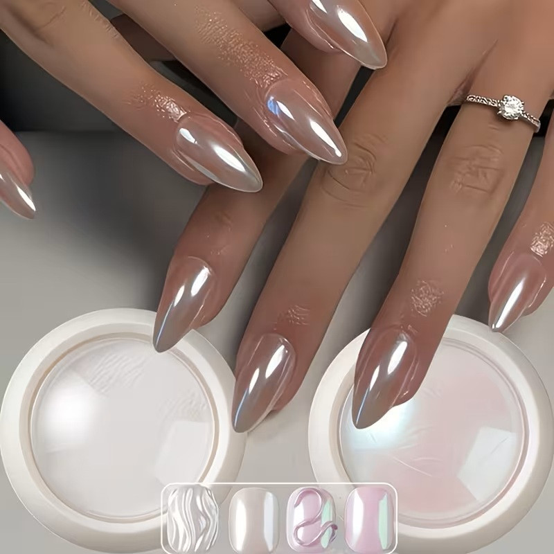 Iridescent Mermaid Chrome Nail Powder Set