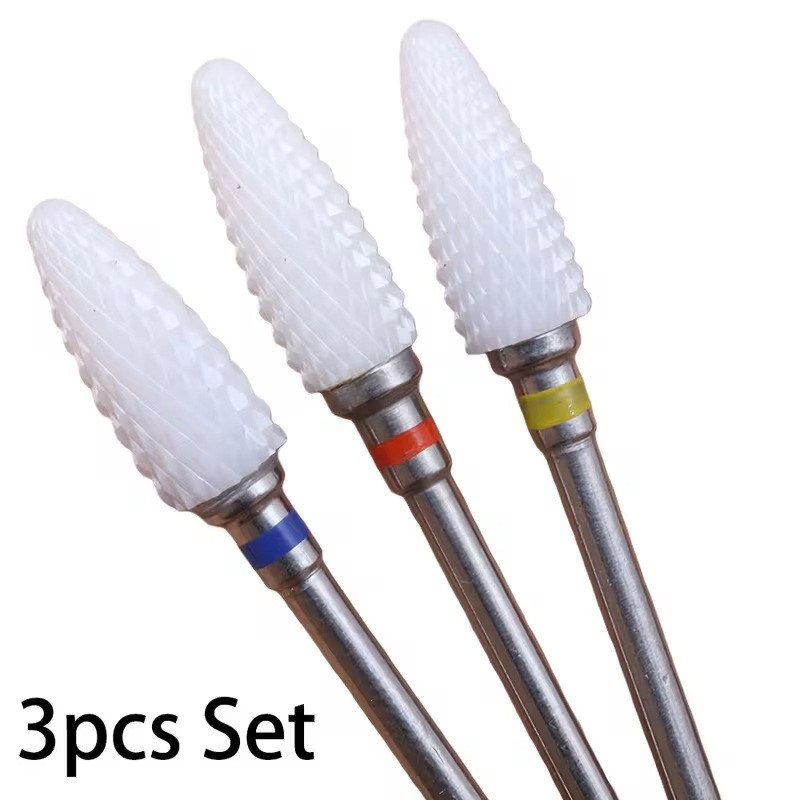 3pcs Ceramic Nail Drill Bits