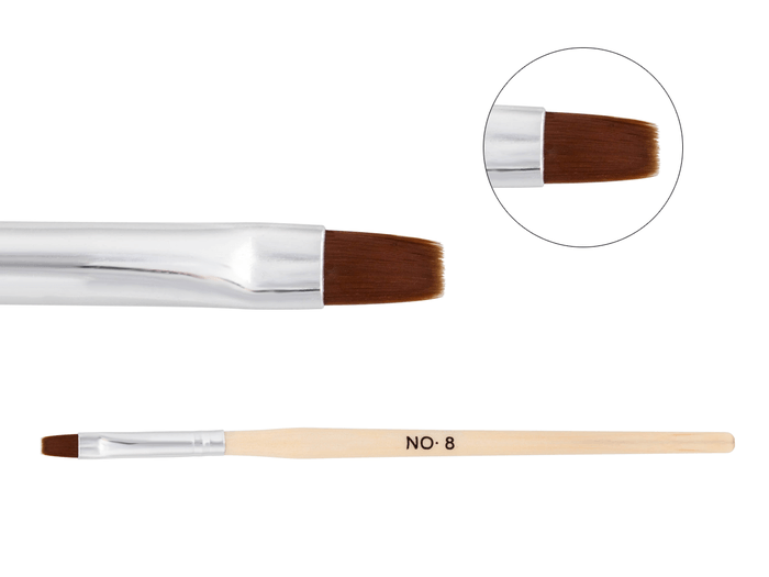 Natural wooden brush for gel – Size No. 8