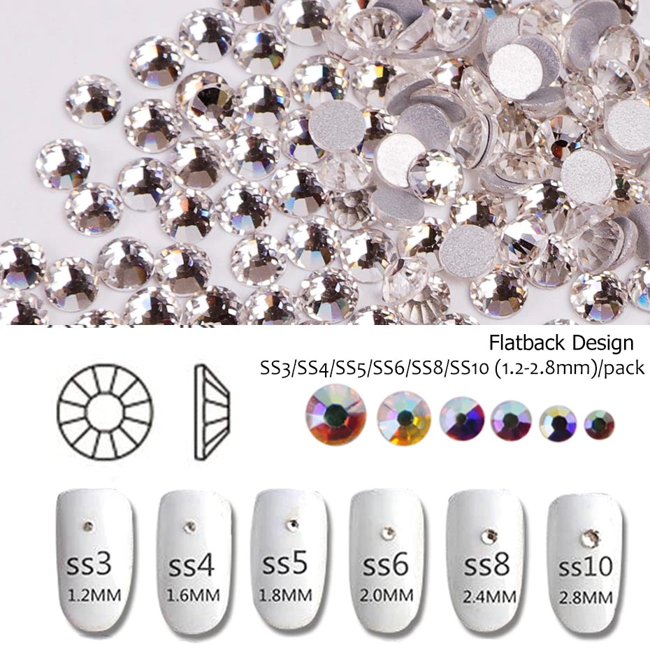 1440 Pieces mixed Size Super Shiny Crystal Clear Rhinestones – Shri Arts &  Gifts