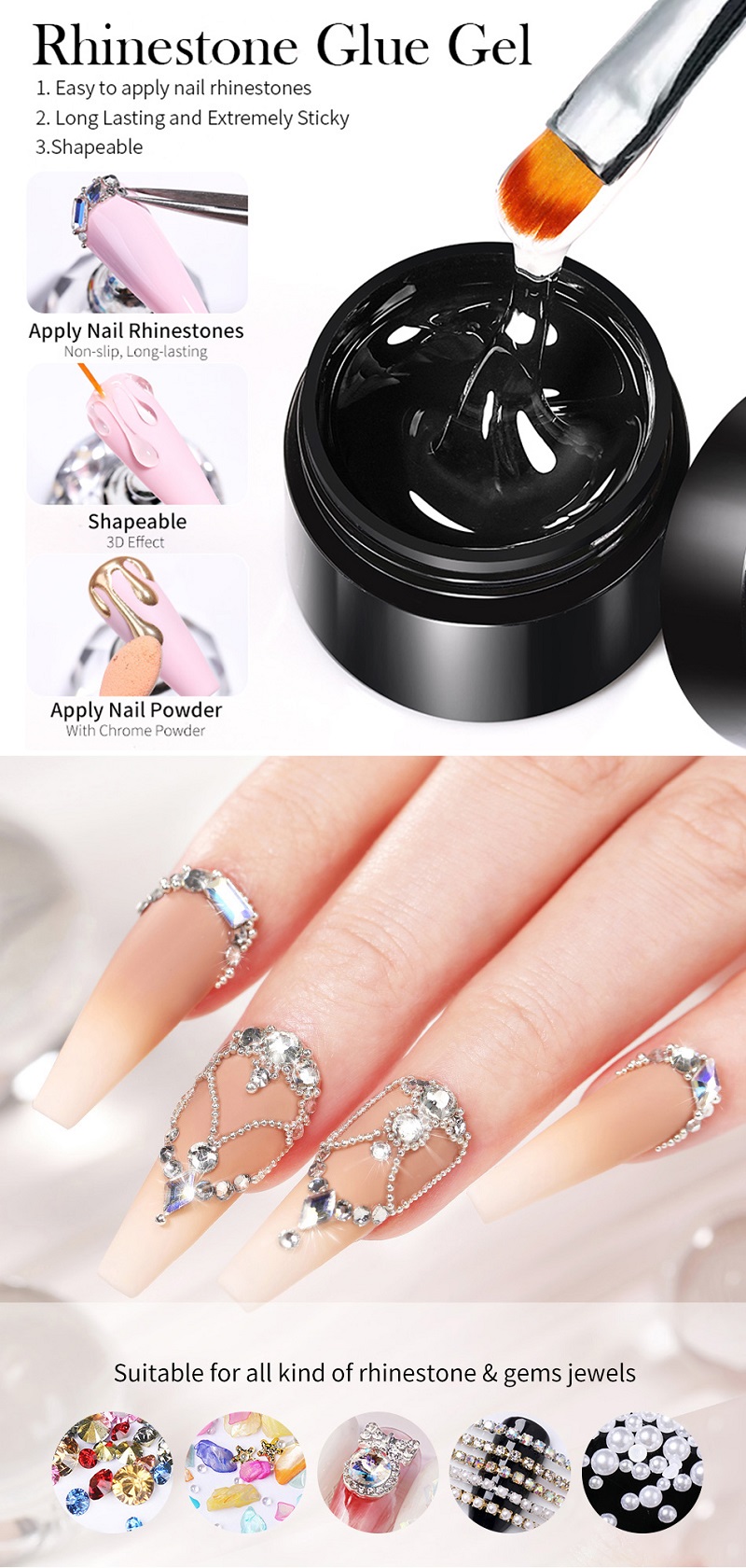 NewLUX Rhinestone Gel Glue