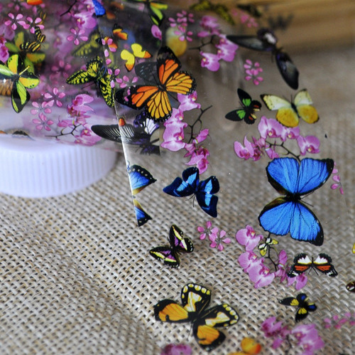 Butterfly Flower Foil Stickers - Fashion Mouse