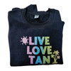 Black Sweatshirt with Rainbow Glitter Lettering