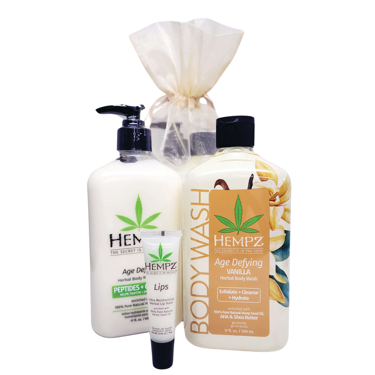 Hempz AGE DEFYING Herbal BATH & BODY GIFT SET - 3 pc
