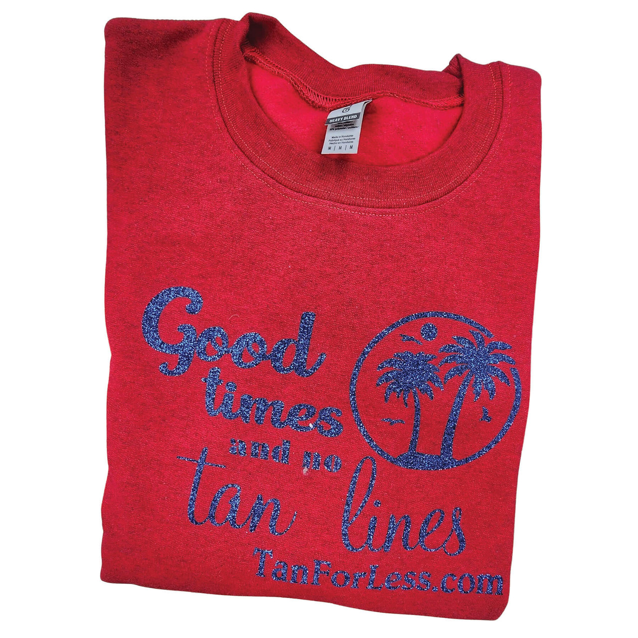 Cherry Red Sweatshirt with Blue Glitter Lettering