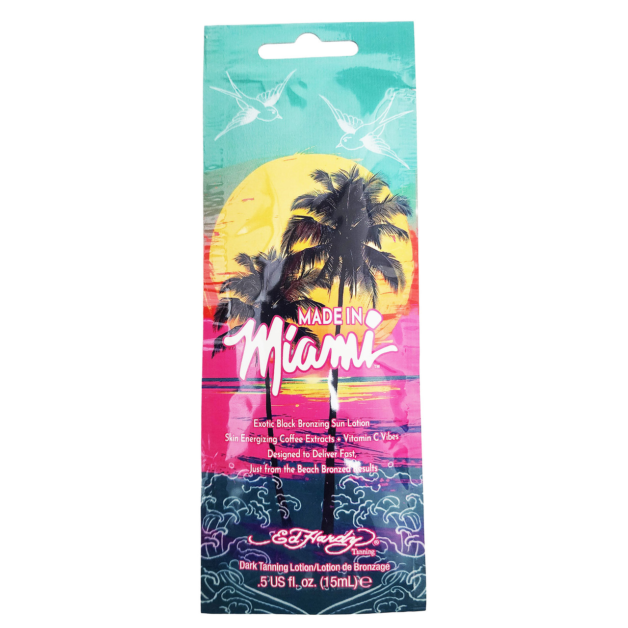 Ed Hardy Made in Miami Exotic Black Bronzing Sun Lotion - .5 oz. Packet