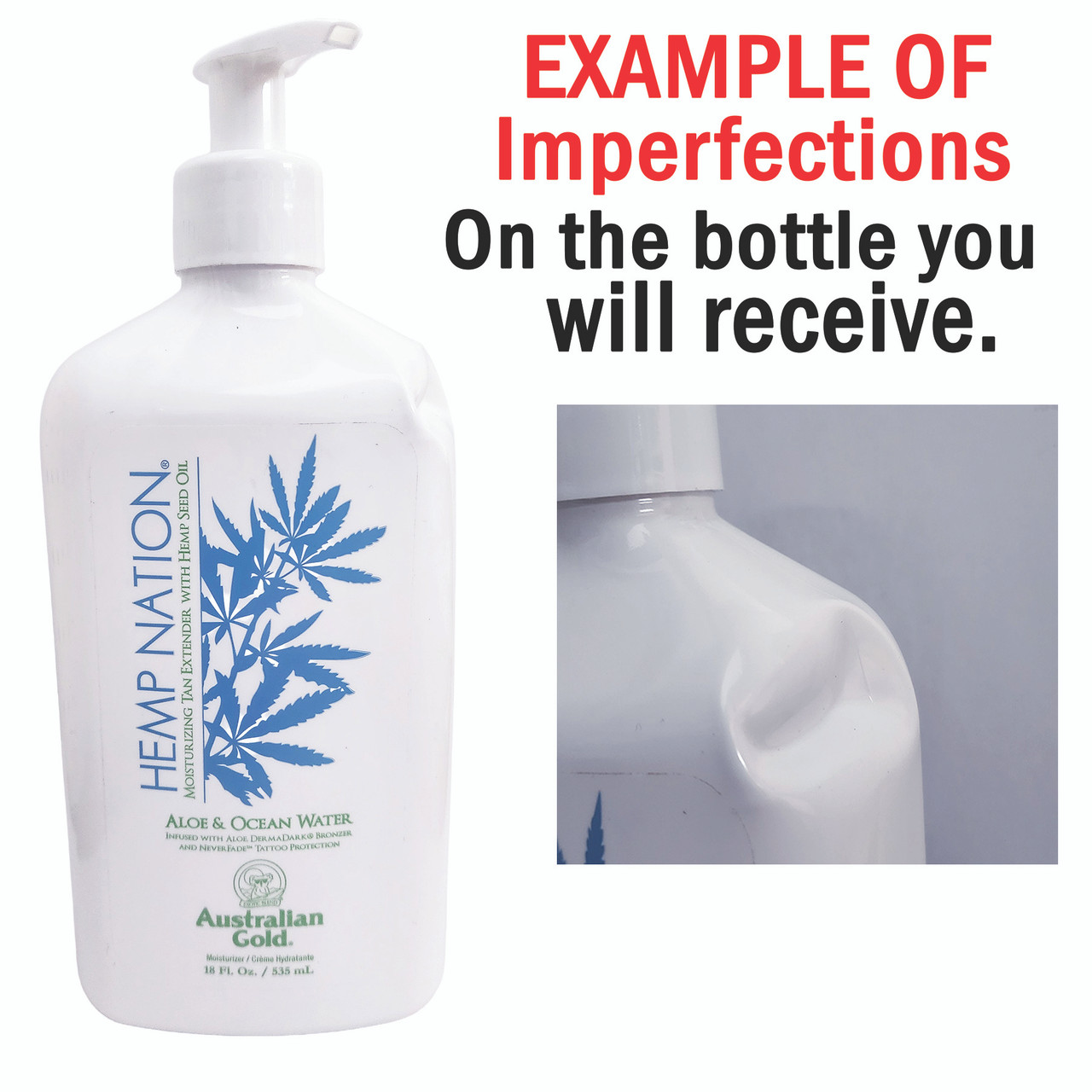 Scratch And Dent -  Australian Gold Hemp Nation Aloe & Ocean Water Tan Extender 18oz