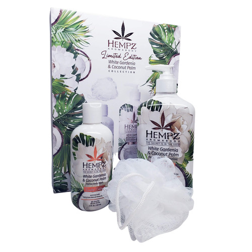 Hempz Paradise Island Kit White Gardenia & Coconut Palm Moisturizer & Body Wash - 3 pc.