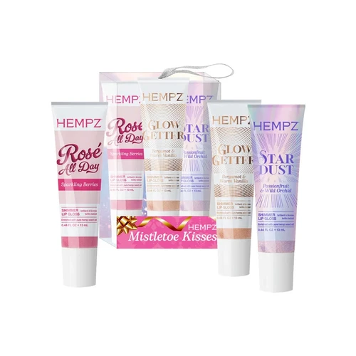 Hempz Limited-Edition Mistletoe Kisses Moisturizing Shimmer Lip Balms, 0.44 Fluid Ounces 
