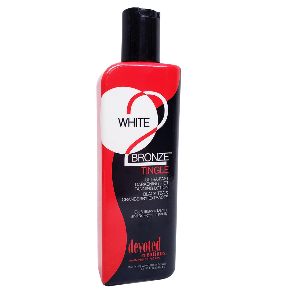 Devoted Creations WHITE 2 BRONZE TINGLE Hot Tanning Lotion 8.5 oz.