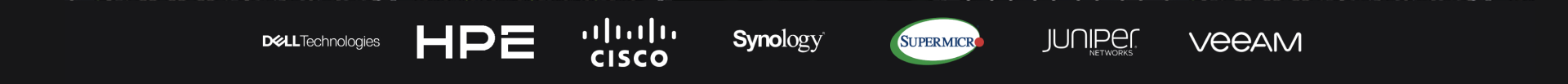 Dell Technologies, HPE, Cisco, Synology, Supermicro, Juniper, Veeam