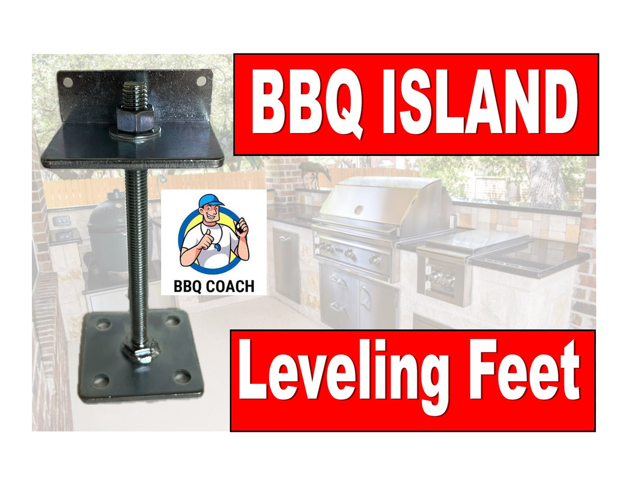 New Heavy Duty Leveling Feet for BBQ Islands (no drill)
