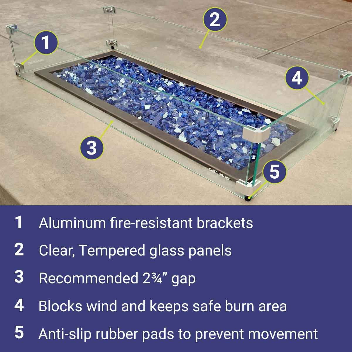 American Fire Products Linear Glass Flame Guard - Thumbnail 4
