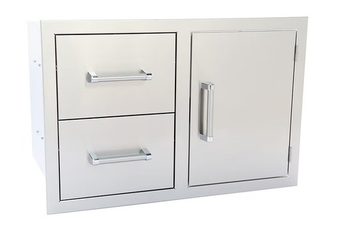 Kokomo Outdoor Kitchen Stainless Steel Two Drawer - One Door Combo SKU: KO-ALPDC
