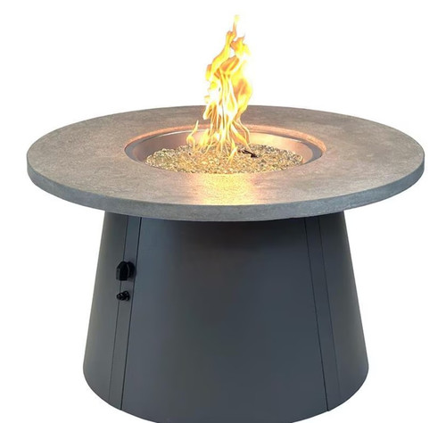 Cirvalo 42 Inch Round Natural Gas Fire Pit in Relic Grey/Charcoal by The Outdoor GreatRoom Company (Ships Propane w/ Conversion Kit)