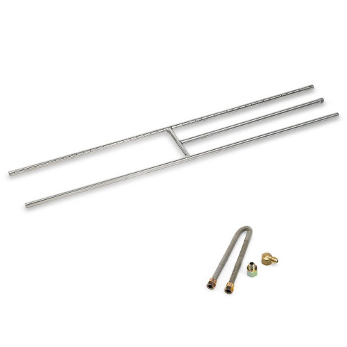 American Fire Products 48" x 8" Stainless Steel H-Style Burner - Natural Gas - SS-H-48