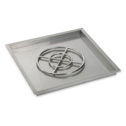 American Fire Products 30" Stainless Steel Square Drop In Pan With 18" Ring - SS-SQP-30-ASBL