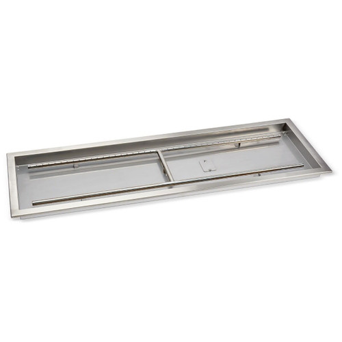 American Fire Products 48" x 14" Stainless Steel Rectangular Drop-In Fire Pit Pan - SS-AFPP-48