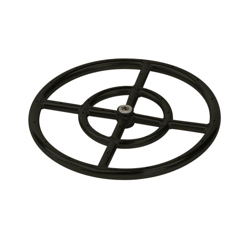 American Fire Products 12” Double-Ring Black Steel Burner with a 1/2“ Inlet - BK-FR-12