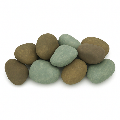 American Fire Products Natural Lite Stone Cobble - 12 Stone Set - AFG-CS-NS-12