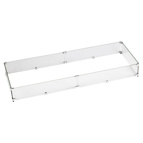 American Fire Products Rectangular Glass Flame Guard for 48" x 14" Drop-In Fire Pit Pan - FG-AFPP-48