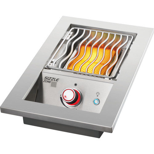 Napoleon Built-In 700 Series 10,000 BTU 10-Inch Drop-In Natural Gas Infrared Single Side Burner with Stainless Steel Cover - BIB18IRNSS
