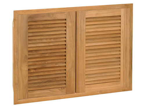 Pacific Teak Millworks 30-Inch Louvered Panel Teak Wood Double Access Door - AD2-30L