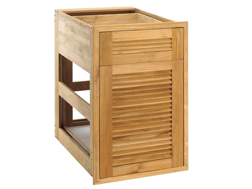 Pacific Teak Millworks 18-Inch Louvered Panel Teak Wood Drawer/Pullout Combo - C11P-18L