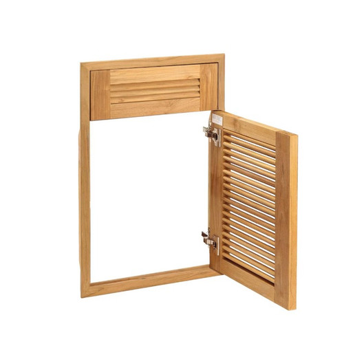 Pacific Teak Millworks 18 Inch Louvered Single Access Door W/ False Drawer  - AD1F-18L