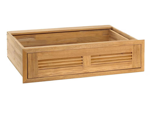 Pacific Teak Millworks 30-Inch Louvered Panel Teak Wood Single Drawer - UD1-30L