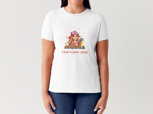 bbq girls logo t shirt with Live Love Grill