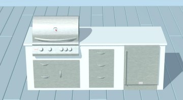Blaze Outdoor Kitchen 8ft Straight Island Plan B-S-02