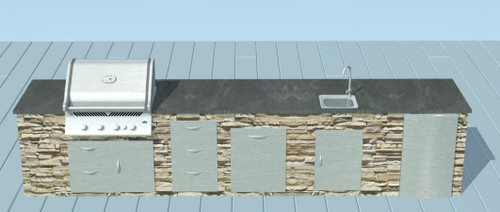 Napolean + BBQ Girls Outdoor Kitchen Plan NB-S-01 (14ft Long)