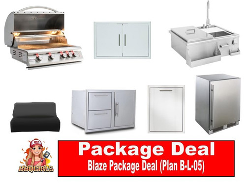 Blaze Outdoor Kitchen L-Package Deal (Plan B-L-05)