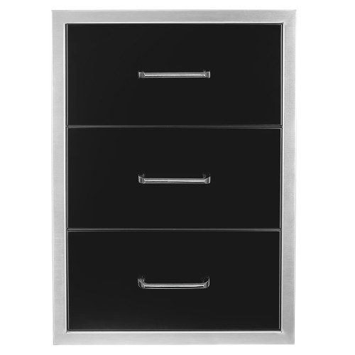 Wildfire 19 x 26 Black 304 Stainless Steel Triple Access Drawer