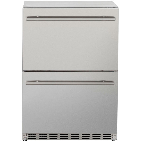 TrueFlame 24-Inch Deluxe Outdoor Rated 2-Drawer Refrigerator - AMD-RFR-24DR2-A