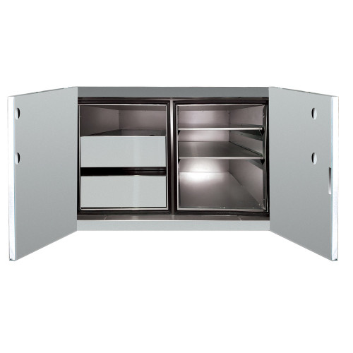 Summerset 36-Inch Stainless Steel 2-Drawer Dry Storage Pantry and Enclosed Combo