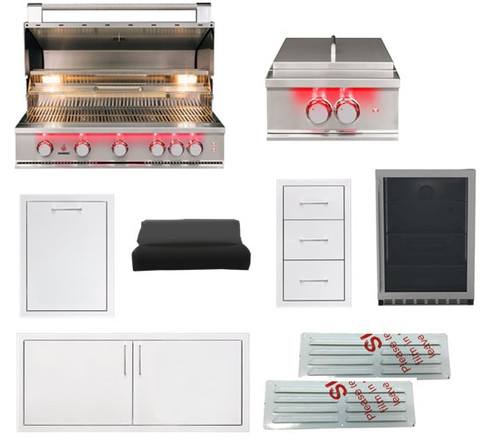 TrueFlame 9-Piece 40-Inch Outdoor Kitchen Deluxe Package