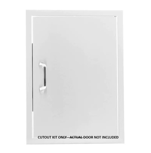 BBQ Girls Premium 18-Inch Stainless Steel Reversible Single Access Door - Vertical Cutout Kit