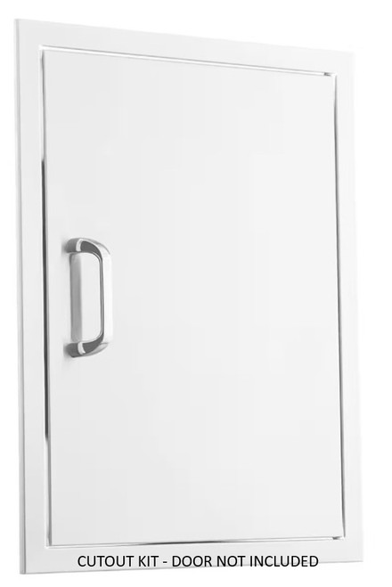 BBQ Girls Premium 21-Inch Stainless Steel Reversible Single Access Door - Vertical CUTOUT KIT