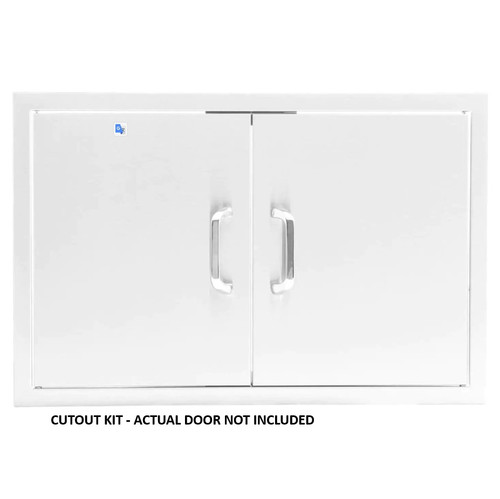 BBQ Girls Premium 32" Stainless Steel Double Access Door CUTOUT KIT