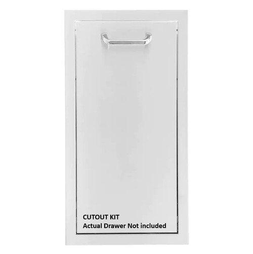 BBQ Girls Premium 13-Inch Stainless Steel Narrow Roll-Out Trash Bin CUTOUT KIT